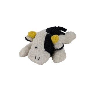 Russ Home Buddies Biff Cow #4163 Black White 7" Stuffed Animal Terry Cloth Vtg